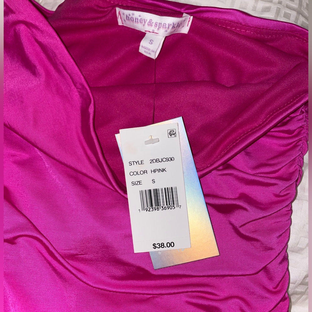 Pink Strapless Ruffle Top - Picture 4 of 4